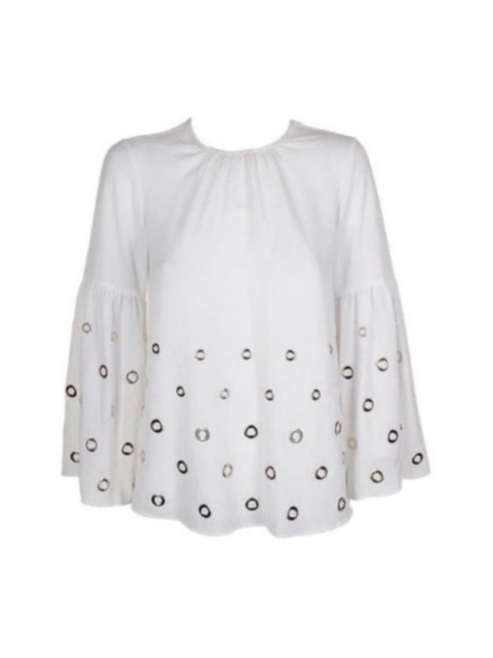 Michael Kors Blouse, Gold Grommet Accents, Size Large, NWT